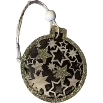 Velikonoční dekorace Dekorace - Koulička závěs dřevo 8ks gold