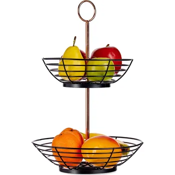 Kinvara Dvoupatrový stojan na ovoce, kov