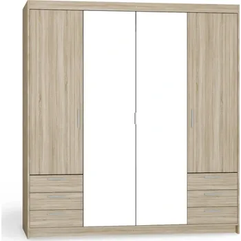 Šatní skříň ArtLemp Šatní skříň ELLEN 4D6S se zrcadlem | dub sonoma