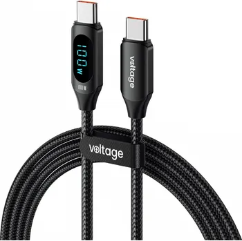 Datový kabel Kabel USB-C / USB-C Voltage PowerDisplay 100W PD 100cm černý
