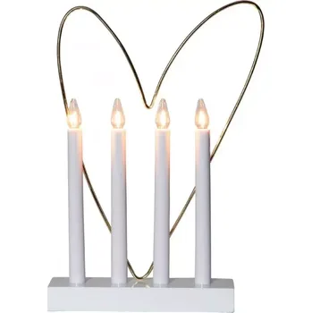 Svícen NIPEKO Svícen srdce bílo-zlatý