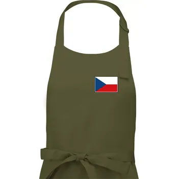 Kuchyňská zástěra Česká republika - Vlajka malá - Dámská zástěra na vaření - Univerzální velikost ( Khaki )
