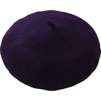 Klobouk Baret pro ženy z imitace kašmíru Elegantní zimní módní pokrývka hlavy Stylový doplněk do chladného počasí Dámský podzimní klobouk fialová