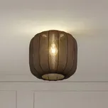 Stropní svítidlo Lindby Helin, černé, tkanina, Ø 35 cm - Stříška - Ø 10 cm, výška 2,5 cm; výška stínidla 30 cm černá 1 x 15 W LED