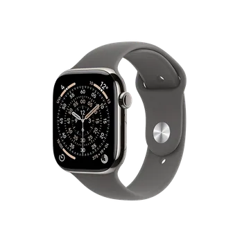 Chytré hodinky Apple Watch 11 GPS+Cell 42mm Titan Natural + Stone Grey Sport Band - M/L + Next neomezeně XL