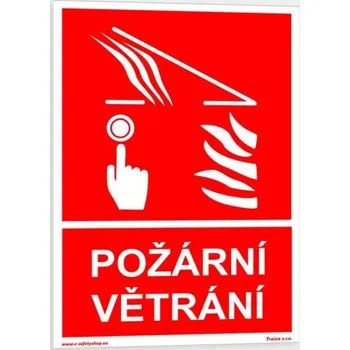 Traiva s.r.o. Požární větrání s textem Verze: Samolepka 148 x 210 mm (A5) tl. 0.1 mm - Kód: 03261