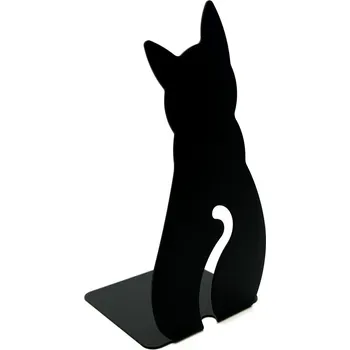 Zarážka na knihu Knižní kovová zarážka 23 x 11 cm černá kočka