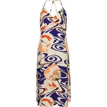 Dámské šaty Dámské Šaty SUPERDRY VINTAGE MIDI HALTER SLIP DRESS W8011293A9CE – Modrá M