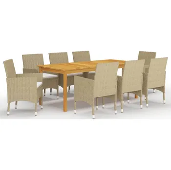 Zahradní sestava 9dílný zahradní jídelní set béžový IM_3067861