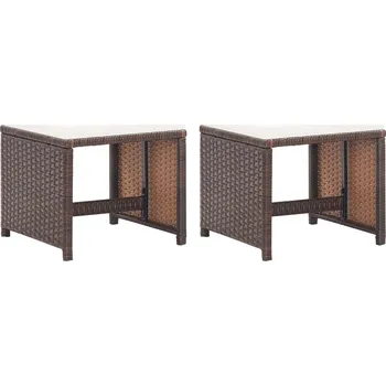 Zahradní nábytek Zahradní stoličky s poduškami 2 ks polyratan hnědé IM_46417