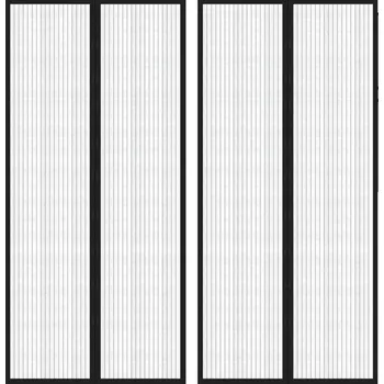 Síť proti hmyzu Závěsy do dveří proti hmyzu 2 ks s magnety černé 220 x 110 cm IM_314688