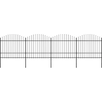 Zahradní plot s kopím nahoře ocelový 714,5 x 175 cm černý IM_277742