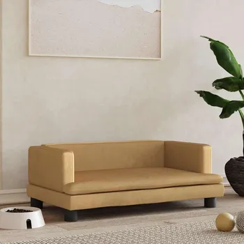 Pelíšek pro psa Pelíšek pro psy hnědý 80 x 45 x 30 cm samet IM_171899