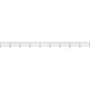 Zahradní plot s kopím nahoře ocelový 1603,5 x 75 cm černý IM_277711