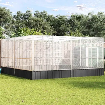 Voliéra stříbrná 418 x 414 x 212 cm ocel IM_172588