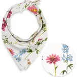 Bavlněný šátek Sandra SA-667 Velké luční kvítí na bílém 45 x 45 cm