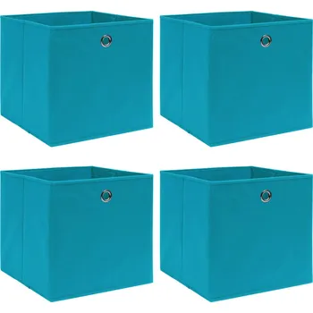 Úložný box Úložné boxy 4 ks bledě modré 32 x 32 x 32 cm textil IM_288373