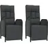 vidaXL Zahradní polohovací židle s poduškami 319892 2 ks, černé