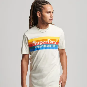 Pánské tričko Pánské Tričko s krátkým rukávem SUPERDRY VINTAGE VENUE T-SHIRT M1011468A71D – Bílá S