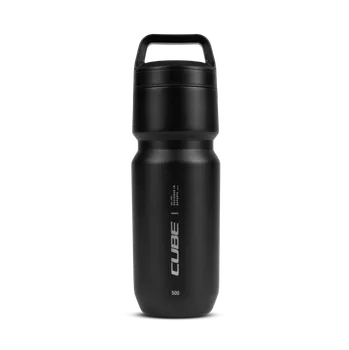 Košík na láhev Láhev Stainless Steel 700ml CUBE 0,7l černá