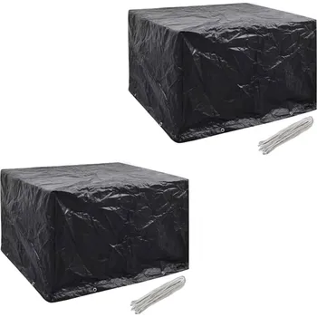 Krycí plachta Plachty na zahradní nábytek 2 ks polyratan 8 oček 113 x 113 cm IM_279119