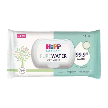 Dětský vlhčený ubrousek HiPP Čistící vlhčené ubrousky Babysanft Pure Water 48 ks