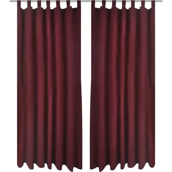 Mikrosaténové závěsy s poutky 2 ks 140 x 225 cm vínové IM_130363
