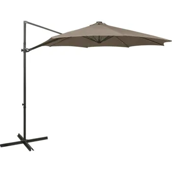 Slunečník Boční zahradní slunečník s tyčí a LED světly taupe 300 cm IM_312339