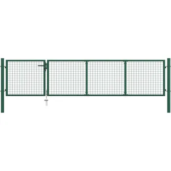 Zahradní branka ocelová 350 x 75 cm zelená IM_144304