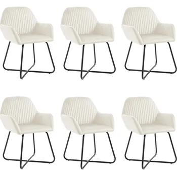 Jídelní židle Jídelní židle 6 ks krémové samet IM_277014