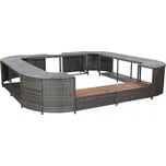 Čtvercová obruba k vířivce šedá 268 x 268 x 55 cm polyratan IM_46074