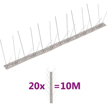 Repelent 4řadové nerezové hroty proti ptákům a holubům sada 20 ks 10 m IM_149131