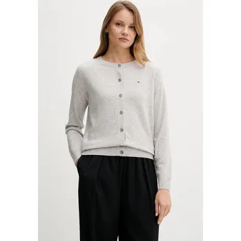 Dámský svetr Vlněný kardigan Tommy Hilfiger WW0WW47469 šedá 09X, vel. XL