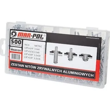 Nýt Trhací nýty 3,2 mm, sada 500 ks - MAR-POL
