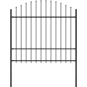 Plot Zahradní plot s kopím nahoře ocelový 170 x 175 cm černý IM_144944
