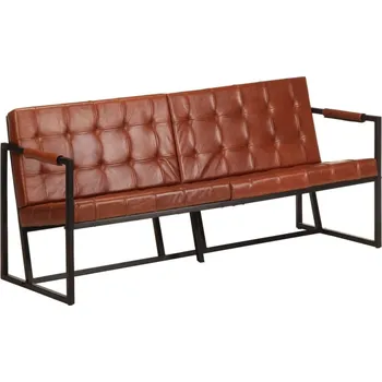 Pohovka 3místná sedačka hnědá pravá kozí kůže IM_288284