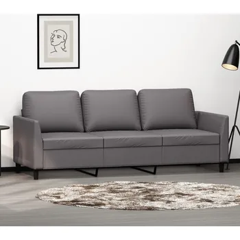 Pohovka 3místná pohovka šedá 180 cm umělá kůže IM_359340