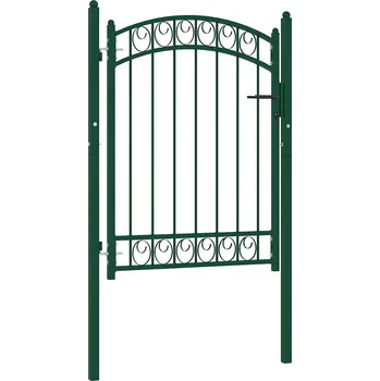 brána Zahradní branka s obloukem ocelová 100 x 125 cm zelená IM_146364