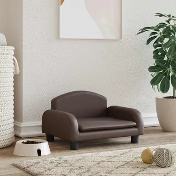 Pelíšek pro psa Pelíšek pro psy hnědý 50 x 40 x 30 cm umělá kůže IM_171978