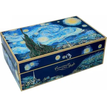 Poštovní schránka Carmani® Skleněná šperkovnice velká - Vincent van Gogh "Hvězdná noc" - 25 x 16 x 9 cm
