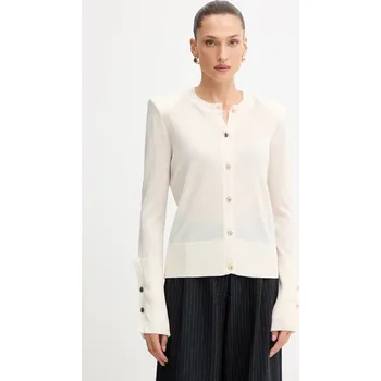 Dámský svetr Vlněný kardigan Simona Corsellini A25CPCRE0201 béžová 01X, vel. XL