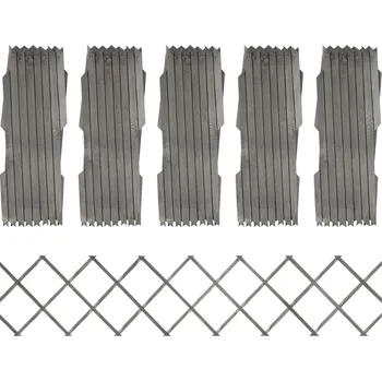 Plot Trelážové ploty 5 ks šedé masivní jedlové dřevo 180 x 30 cm IM_316423