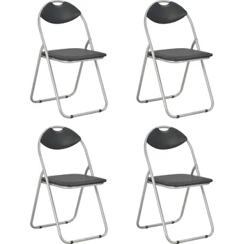 Jídelní židle Skládací jídelní židle 4 ks černé umělá kůže IM_278593