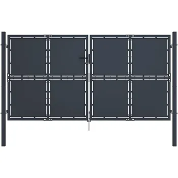 Zahradní brána ocelová 300 x 125 cm antracitová IM_144525