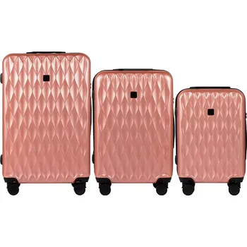 Růžová sada cestovních kufrů GOLDEN EAGLE PC190, Set of 3 suitcases (L,M,S) Velikost: Sada kufrů