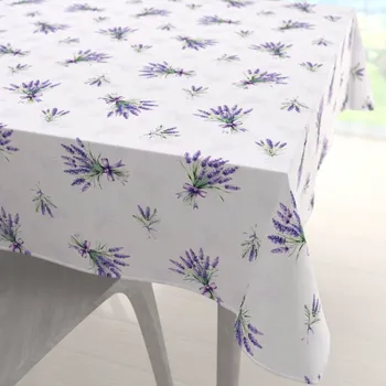 ubrus Teflonový čtvercový ubrus TF-128 Snítky levandulí na bílém 40x40 cm