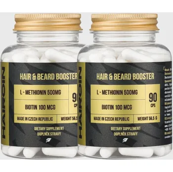 HAIROIN Hair & Beard Booster 2.0 vitamíny na podporu růstu vlasů a vousů - 2 měsíční balení 180 kapslí