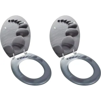 WC sedátko WC sedátka s víky 2 ks MDF kameny IM_275910