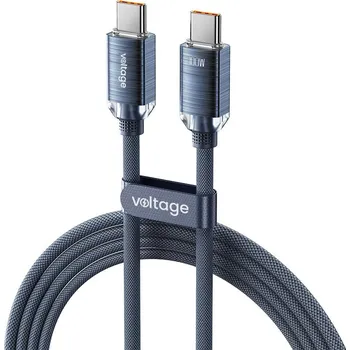Nabíječka baterií USB-C / USB-C Voltage PureCrystal 100W PD 100cm modrý kabel