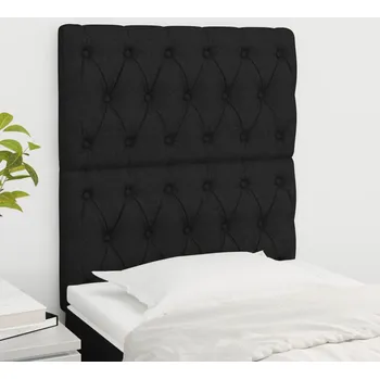 Čelo postele 2 ks černé 80 x 7 x 78/88 cm textil IM_3116644
